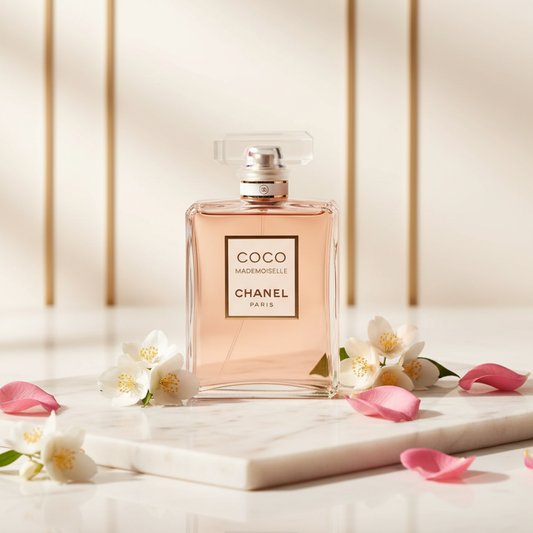 COCO Chanel perfume in luxurious setting